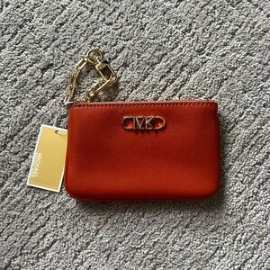 Michael Kors Parker Small Key Card Holder - Deep Orange
